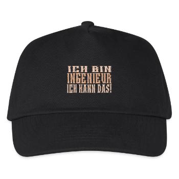 Ich bin Ingenieur - Kinder Basecap - Schwarz - Vorne