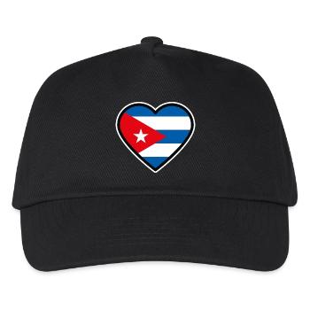 kuba flagge herz - Kinder Basecap - Schwarz - Vorne