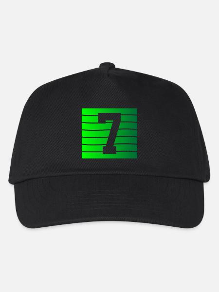 Grünes Streifen-7 Kontrastdesign - Kinder Basecap - Schwarz