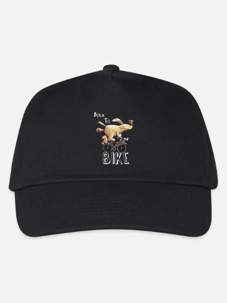 Né à vélo je chien sur dessin animé de vélo - Casquette de baseball Enfant - noir