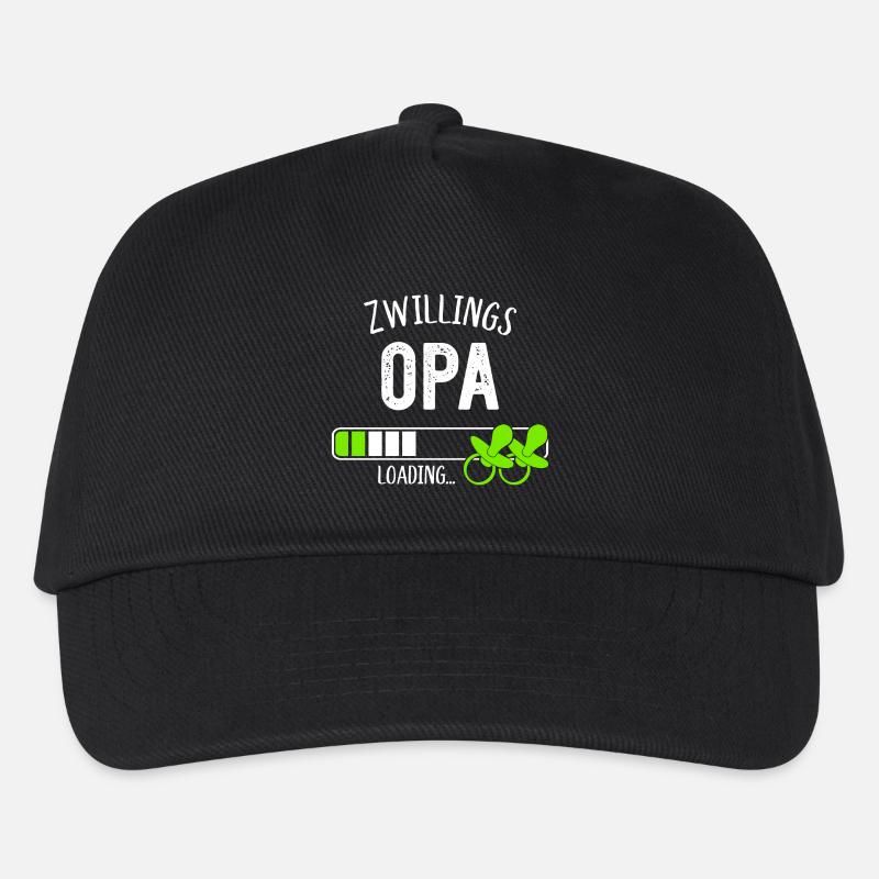 Zwillingsopa Loading Opa Großvater Zwillinge - Kinder Basecap - Schwarz