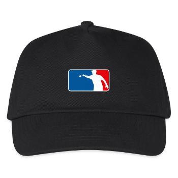 Petanque Boule Logo Major League USA France Style - Kinder Basecap - Schwarz - Vorne
