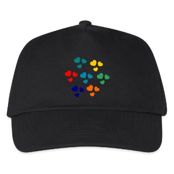 HEART. HEARTS. HEART. KISS. SMACK. KISSES. - Kids’ Baseball Cap - black - Front