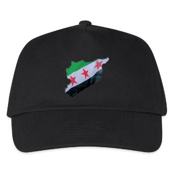 Syrien Flagge in der Syrien Landkarte - Kinder Basecap - Schwarz - Vorne
