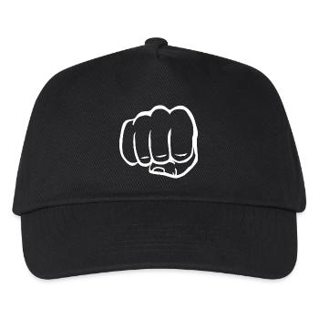 Fist clenched fist fist bump cool logo icon - Kids’ Baseball Cap - black - Front
