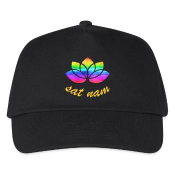 sat nam mit lotus regenbogen - Kinder Basecap - Schwarz - Vorne