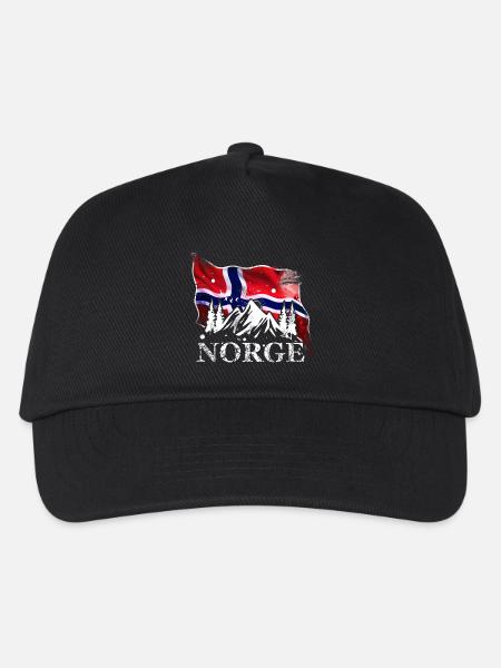 Norwegen - Kinder Basecap - Schwarz