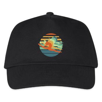 Retro Gymnastik Mädchen - cooles Geschenk für Mädchen Turnerin - Kinder Basecap - Schwarz - Vorne