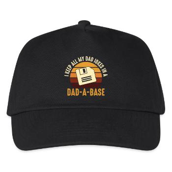 Papa Witz Diskette Retro Design - Kinder Basecap - Schwarz - Vorne
