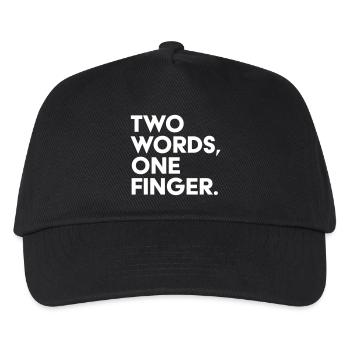 Two words one finger - Kids’ Baseball Cap - black - Front