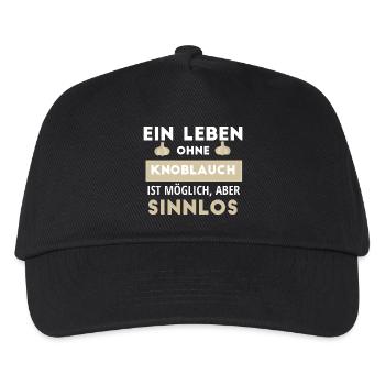Ein Leben Ohne Knoblauch Ist Möglich, Aber Sinnlos - Kinder Basecap - Schwarz - Vorne