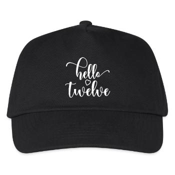 Hello Twelve - Cute 12th Birthday Gift For Girls - Kids’ Baseball Cap - black - Front