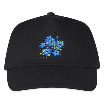 graffiti bleu vif oublie-moi-pas - Casquette de baseball Enfant - noir - Devant