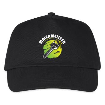 malermeister symbol logo betrieb farben maler - Kinder Basecap - Schwarz - Vorne