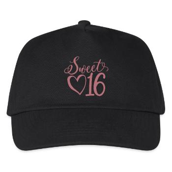 Sweet Sixteen Cute 16th Birthday Gift 16 Years Old - Kids’ Baseball Cap - black - Front