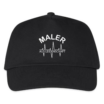 Maler aus Leidenschaft Herzschlag Puls Ekg Betrieb - Kinder Basecap - Schwarz - Vorne