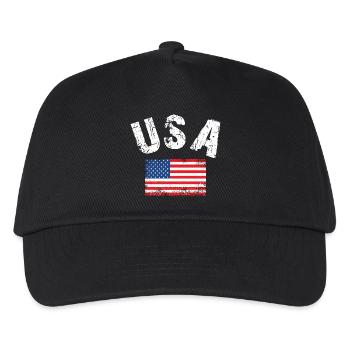 USA Flagge - Kinder Basecap - Schwarz - Vorne