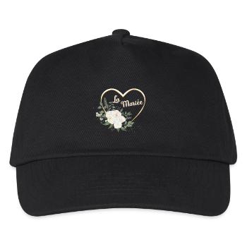 Die Braut Blumenherz Gold - Kinder Basecap - Schwarz - Vorne