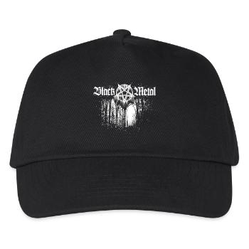 Black Metal | Pentagramm und Wald - Kinder Basecap - Schwarz - Vorne