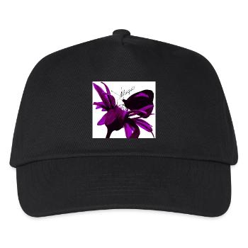 Magische Lilie in Violett - Kinder Basecap - Schwarz - Vorne