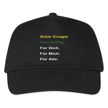 Solar Enegie für alle. Autarker Solarstrom Speiche - Kinder Basecap - Schwarz - Vorne