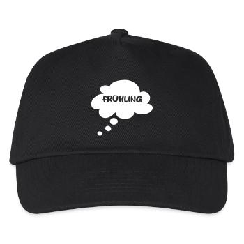 Frühling Saison Wolke Sprechblase Denkblase Quote - Kinder Basecap - Schwarz - Vorne