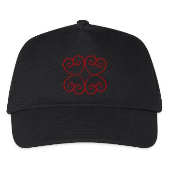 HERZ. HERZ. HEILIGER VALENTINSTAG. LIEBE. LIEBE. HERZ - Kinder Basecap - Schwarz - Vorne