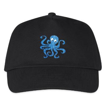 Oktopus Tintenfisch Jeans Muster Kinder Meer Ozean - Kinder Basecap - Schwarz - Vorne