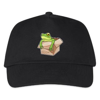 Frosch Karton - Kinder Basecap - Schwarz - Vorne