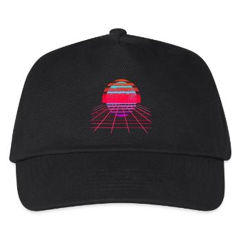 Retro Wave Sunset Vaporwave - Kinder Basecap - Schwarz - Vorne