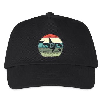 Retro Whale Sunset Circle - Kinder Basecap - Schwarz - Vorne