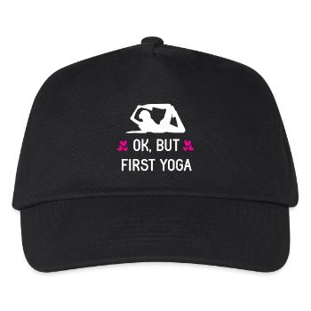 Ok, But First Yoga - Kids’ Baseball Cap - black - Front
