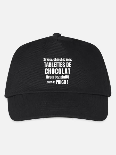 chocolat, j'aime le chocolat, tablette de chocolat - Casquette de baseball Enfant - noir