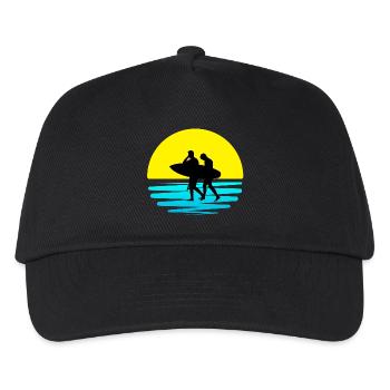 surfing, surf spot, surfing - Kids’ Baseball Cap - black - Front