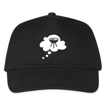 Grill Cloud Thought Bubble Grilling Barbecue Party Fan Fun - Kids’ Baseball Cap - black - Front