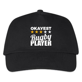 Witziger Rugbyspieler - Kinder Basecap - Schwarz - Vorne