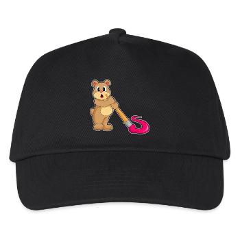 Bear Painter Brush Painting - Kids’ Baseball Cap - black - Front