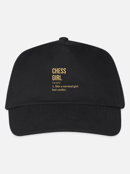 Chess Girl Funny Quote - Kids’ Baseball Cap - black