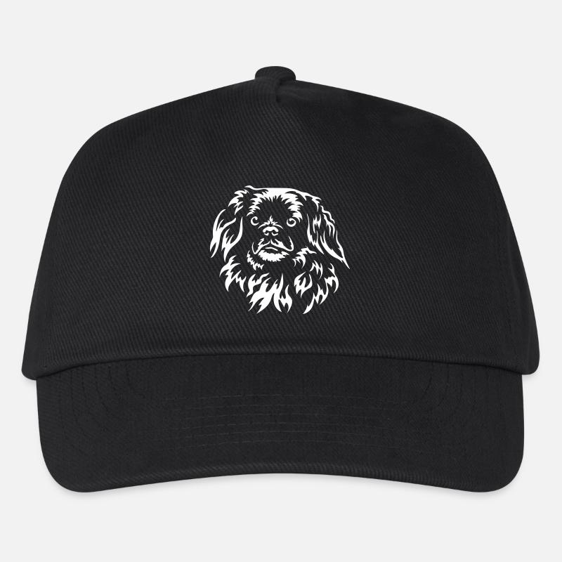 Tibet Spaniel Kopf "BlackEdition" - Kinder Basecap - Schwarz
