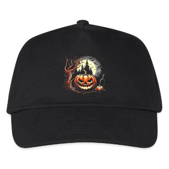 Halloween-Kürbis - Kinder Basecap - Schwarz - Vorne