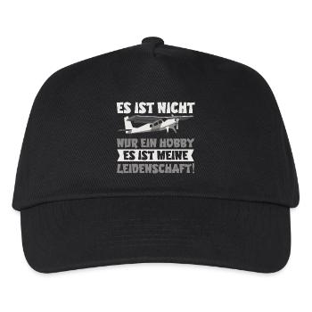 Flugzeugmodellbauer Modellflug Hobby Geschenk - Kinder Basecap - Schwarz - Vorne