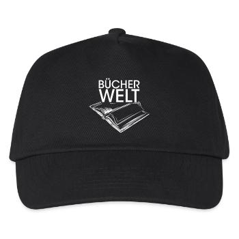 Bücherwelt Buch lesen Logo Messe Leser Symbol icon - Kinder Basecap - Schwarz - Vorne