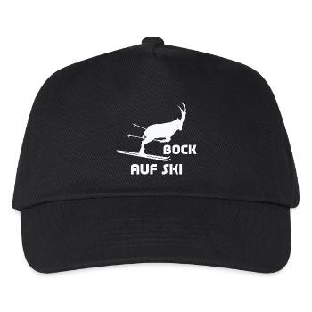 Bock auf Ski Humor Lustige Bilder - Kinder Basecap - Schwarz - Vorne
