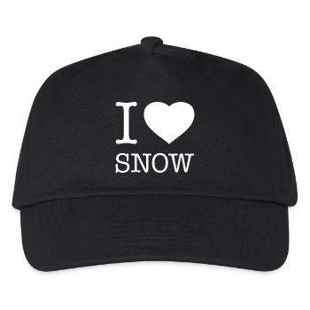 I LOVE SNOW - Kinder Basecap - Schwarz - Vorne