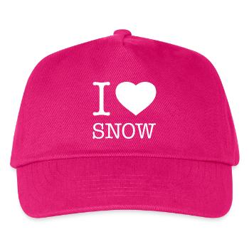 I LOVE SNOW - Kinder Basecap - Fuchsia - Vorne