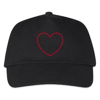 rotes Herz rot Herzen rot Herz Geschenk Muttertag - Kinder Basecap - Schwarz - Vorne