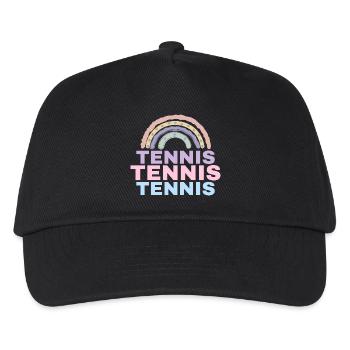 Tennis Regenbogen - Kinder Basecap - Schwarz - Vorne