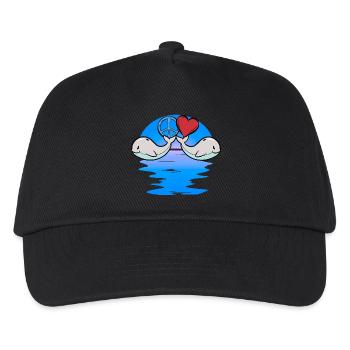 Baby Whale Fish Marine Mammal Kids Peace - Kids’ Baseball Cap - black - Front
