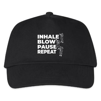 Inhale, exhale, pause, repeat - Kids’ Baseball Cap - black - Front