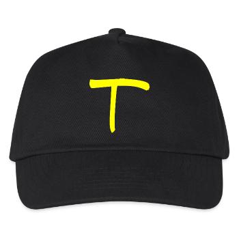 Buchstabe T - Kinder Basecap - Schwarz - Vorne